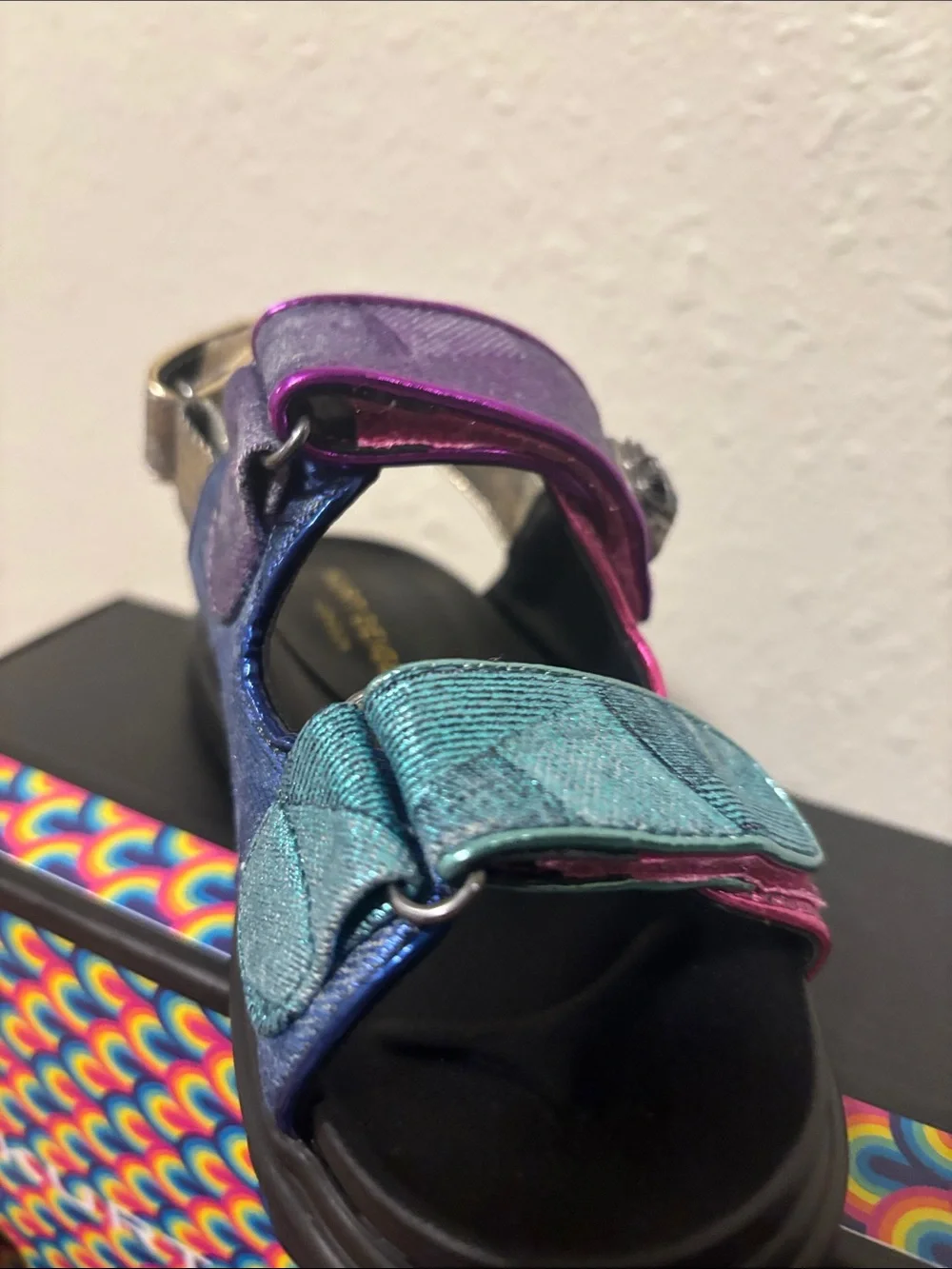Kids Multicolor Metallic Sandals - Kurt Geiger